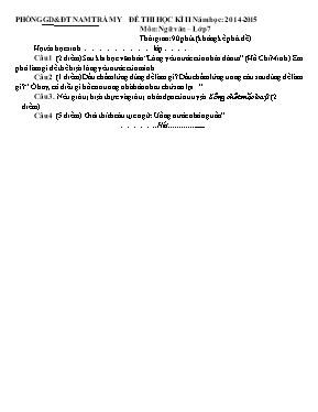 Đề thi học kỳ II môn Ngữ văn Lớp 7 - Năm học 2011-2012 - Trường THCS Ialy (Có đáp án)
